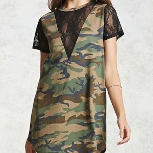 Camo Lace Mini Dress